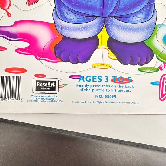 Vintage 90's Lisa Frank Painter Bear Puzzle Tray Panda - Picture 7 of 7